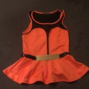 Orange and Black blouse